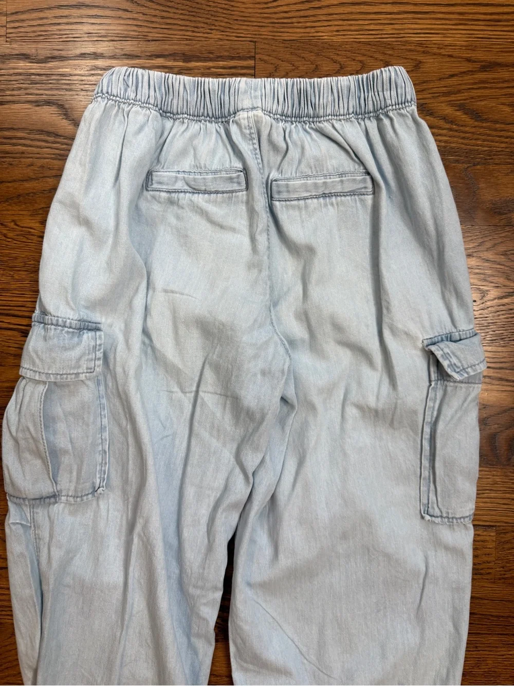 Gap Kids Girls Light Blue Cargo Denim Jogger Pants Size 8-10